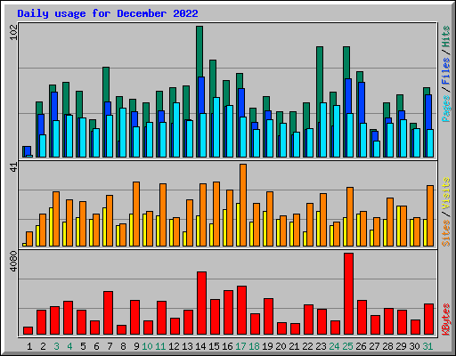 Daily usage for December 2022