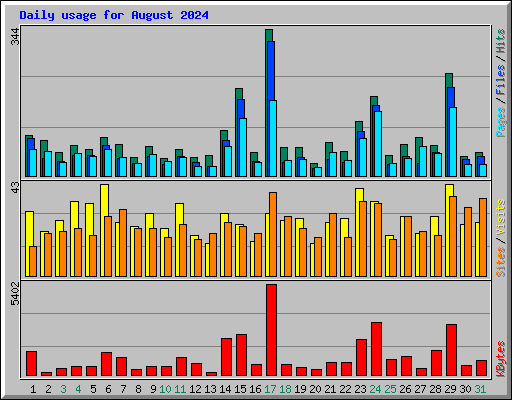 Daily usage for August 2024
