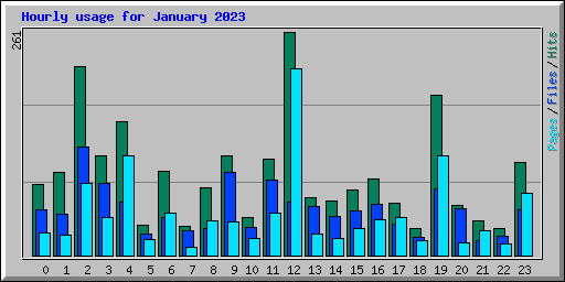 Hourly usage for January 2023