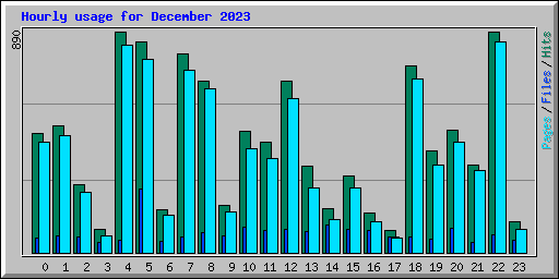 Hourly usage for December 2023
