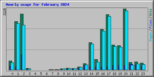 Hourly usage for February 2024