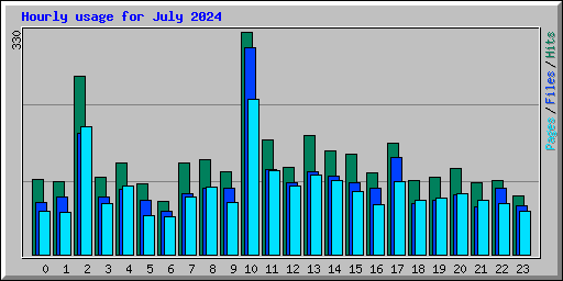 Hourly usage for July 2024