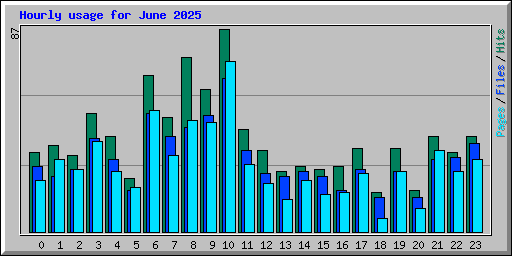 Hourly usage for June 2025