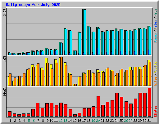 Daily usage for July 2025