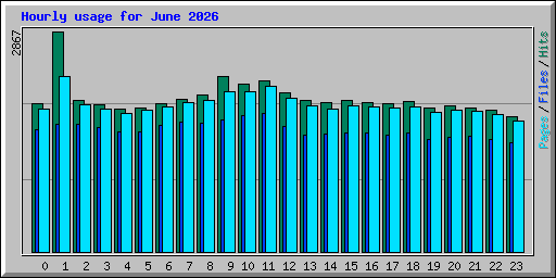Hourly usage for June 2026